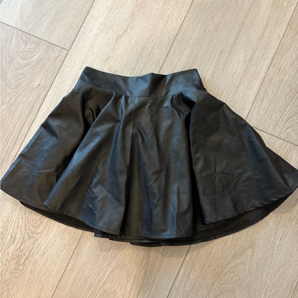 Black Faux Leather Skirt
